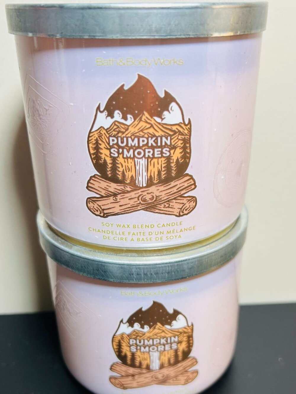(2) Bath & Body Works Pumpkin S'mores 14.5 oz. 3-Wick Candles NEW